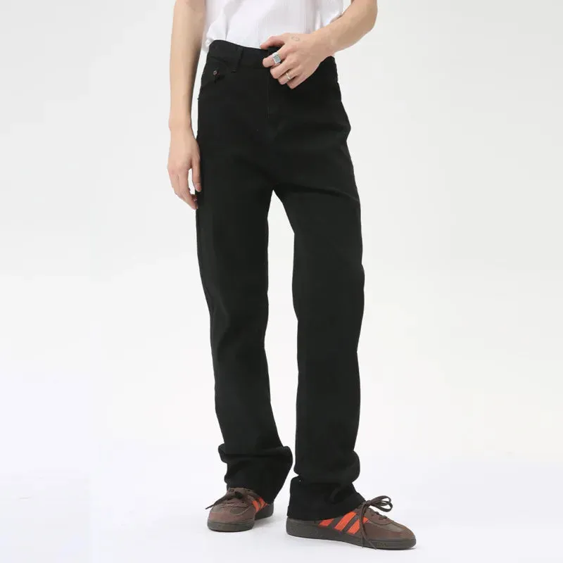 American Style Casual Men's Denim Pants Straight Slim Boot Cut Male Jeans Solid Color Trousers Trend Summer 9C6279