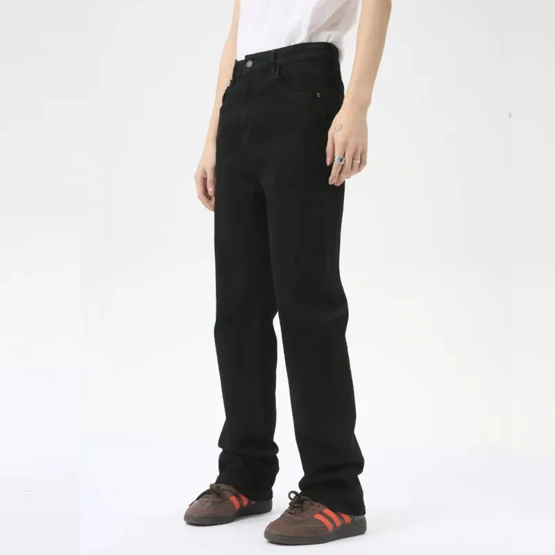 American Style Casual Men's Denim Pants Straight Slim Boot Cut Male Jeans Solid Color Trousers Trend Summer 9C6279