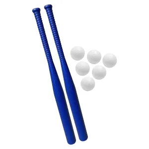 Backyard Plastic Baseball Set | (2) 32" Plastic Baseball Bats & (6) Plastic Baseballs | Great for Backyard Games & Parties