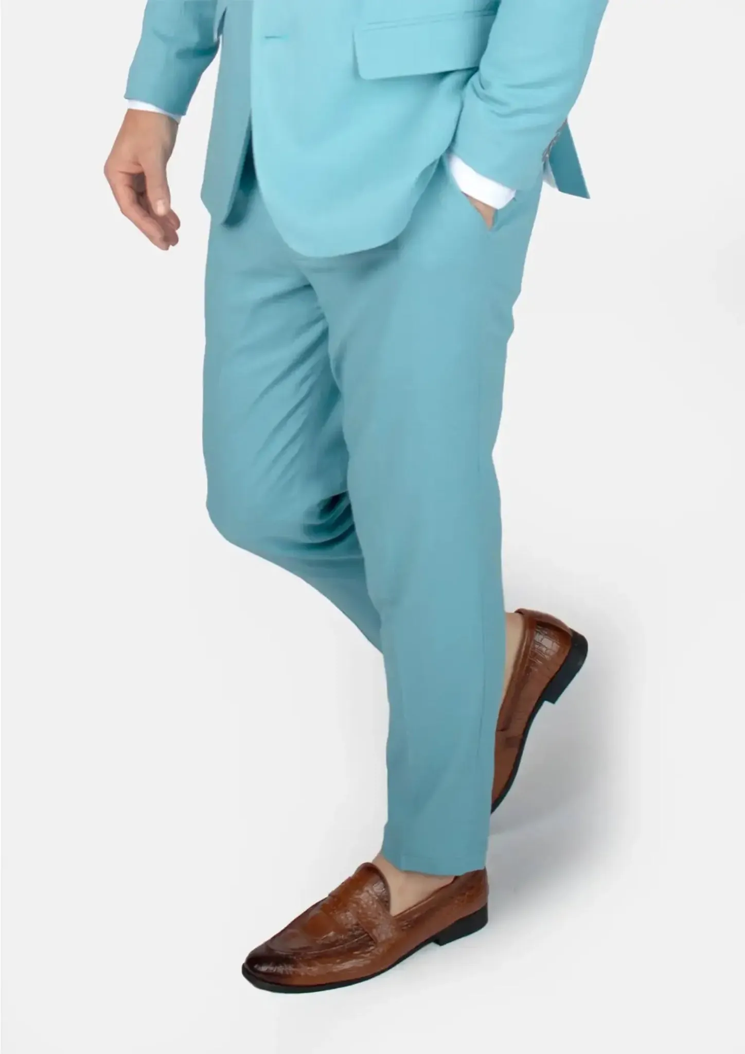 Capri Blue Linen Blend Pants