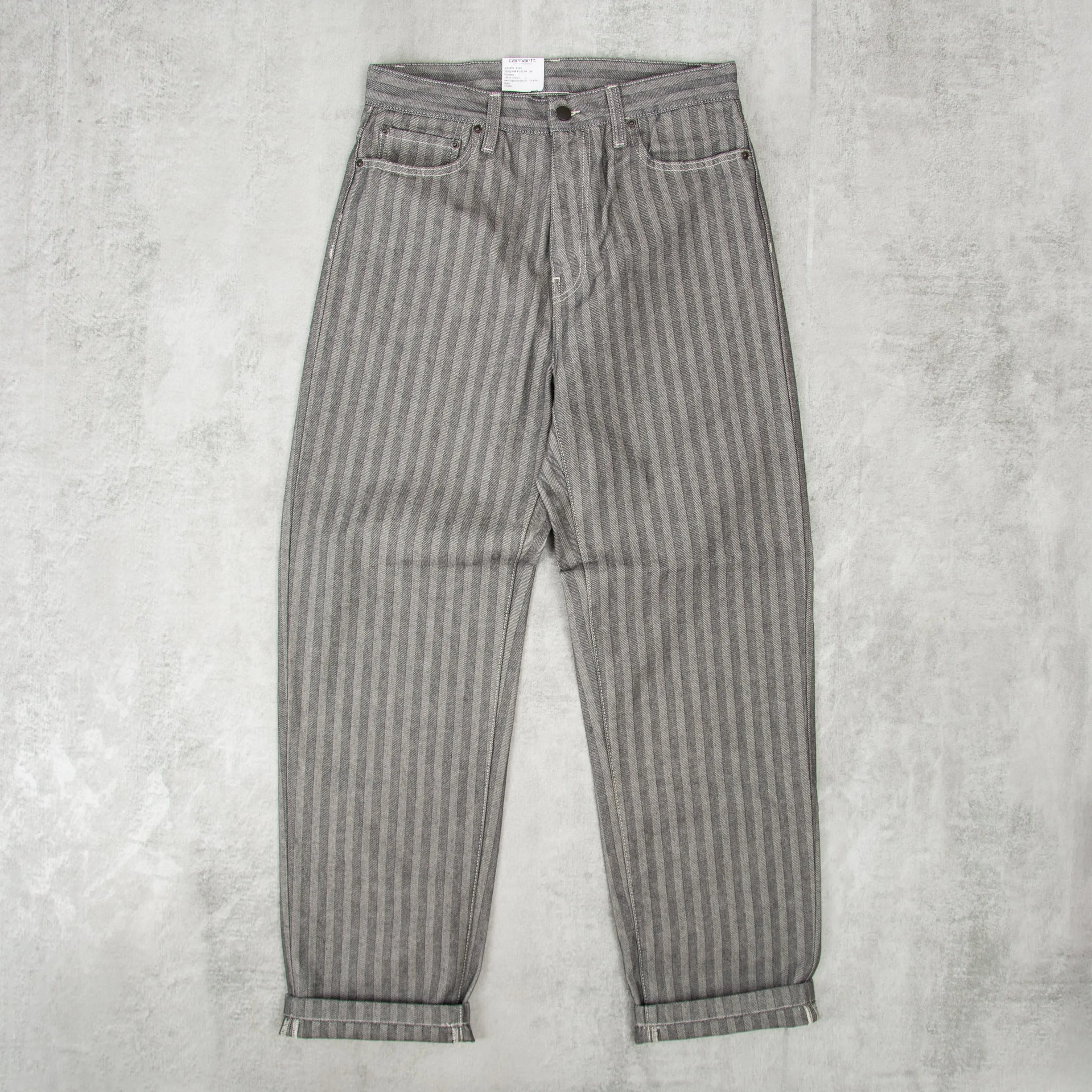 Carhartt WIP Menard Pant Herringbone Denim - Grey Rinsed