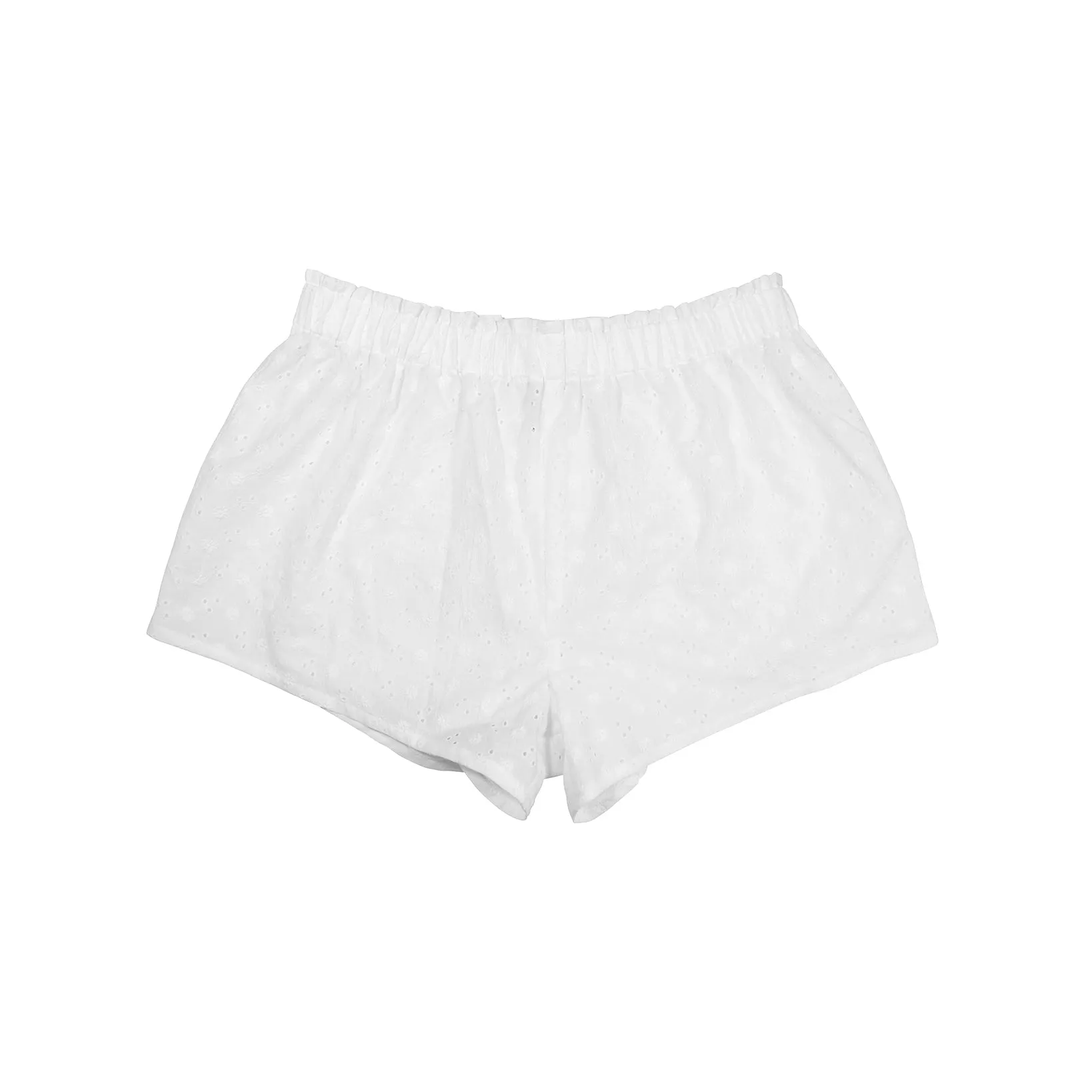 Colette Pyjama Shorts White Broderie Anglaise