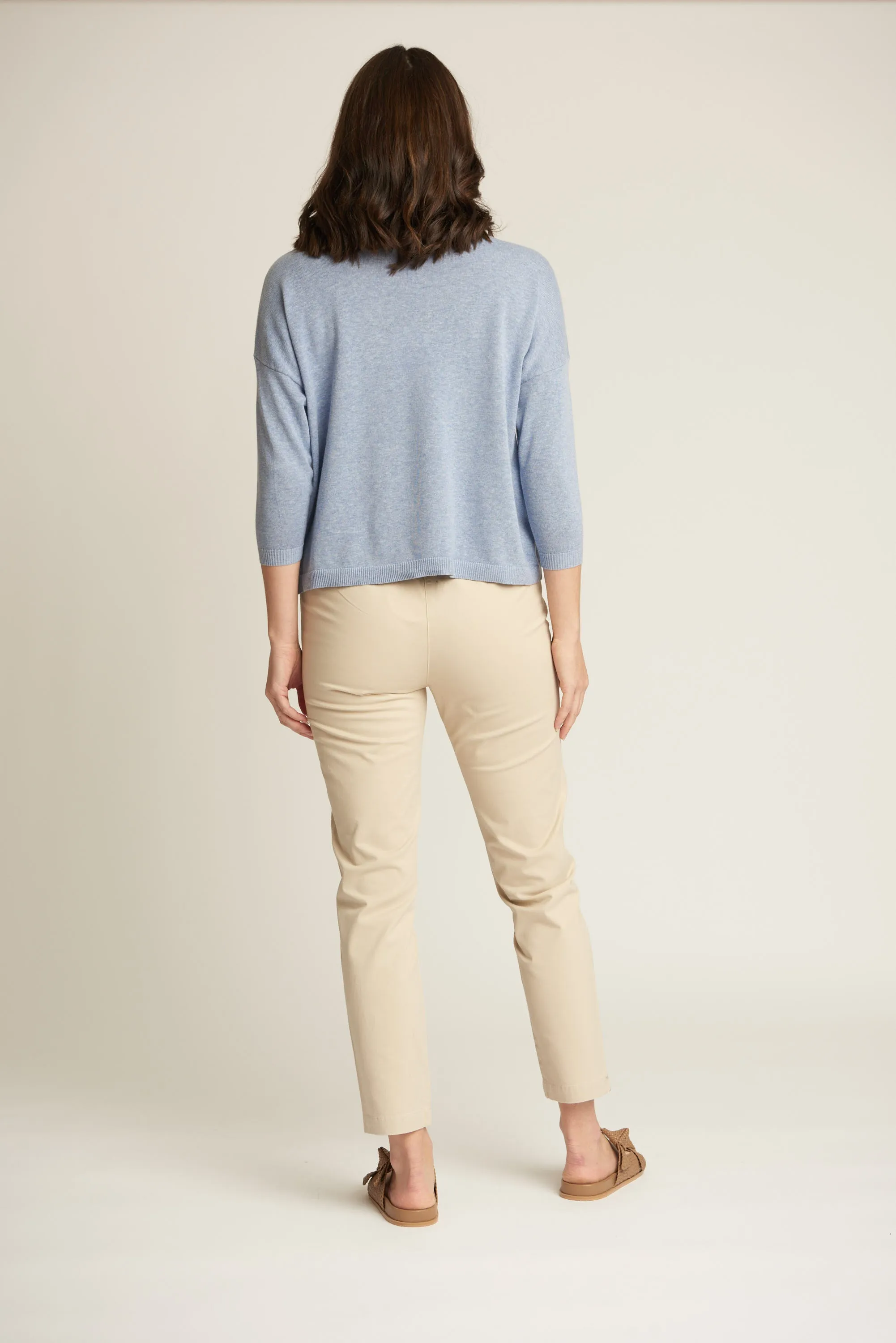 Cropped Classic Cotton Pant Beige