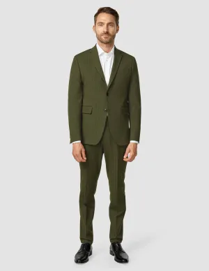 Essential Suit Moss Green Pinstripe