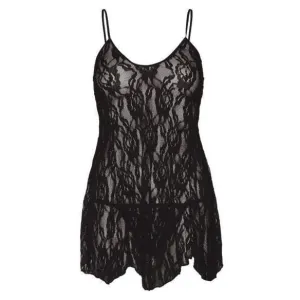 Leg Avenue Rose Lace Flair Chemise Black