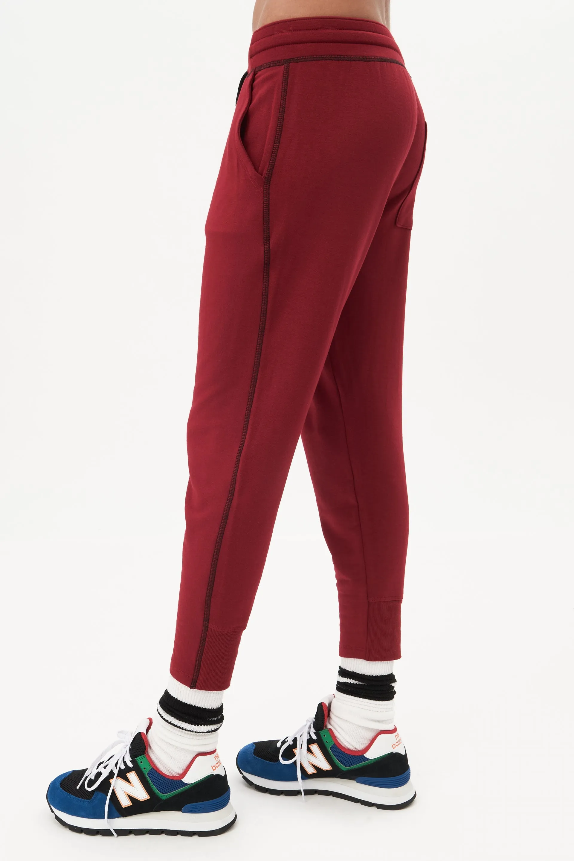 Reena 7/8 Fleece Sweatpant, Blood Red