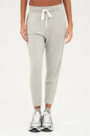 Reena 7/8 Fleece Sweatpant H. Grey/Off White