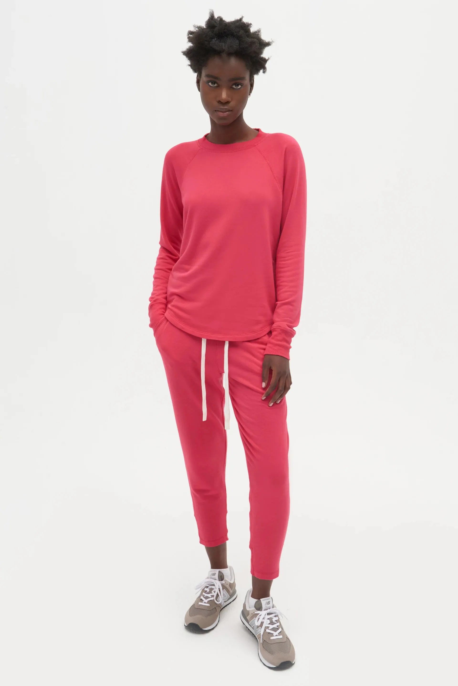 Reena 7/8 Fleece Sweatpant Lychee