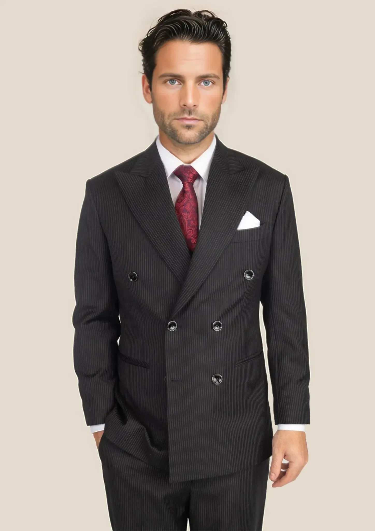 Waverly Black Pinstripe Suit