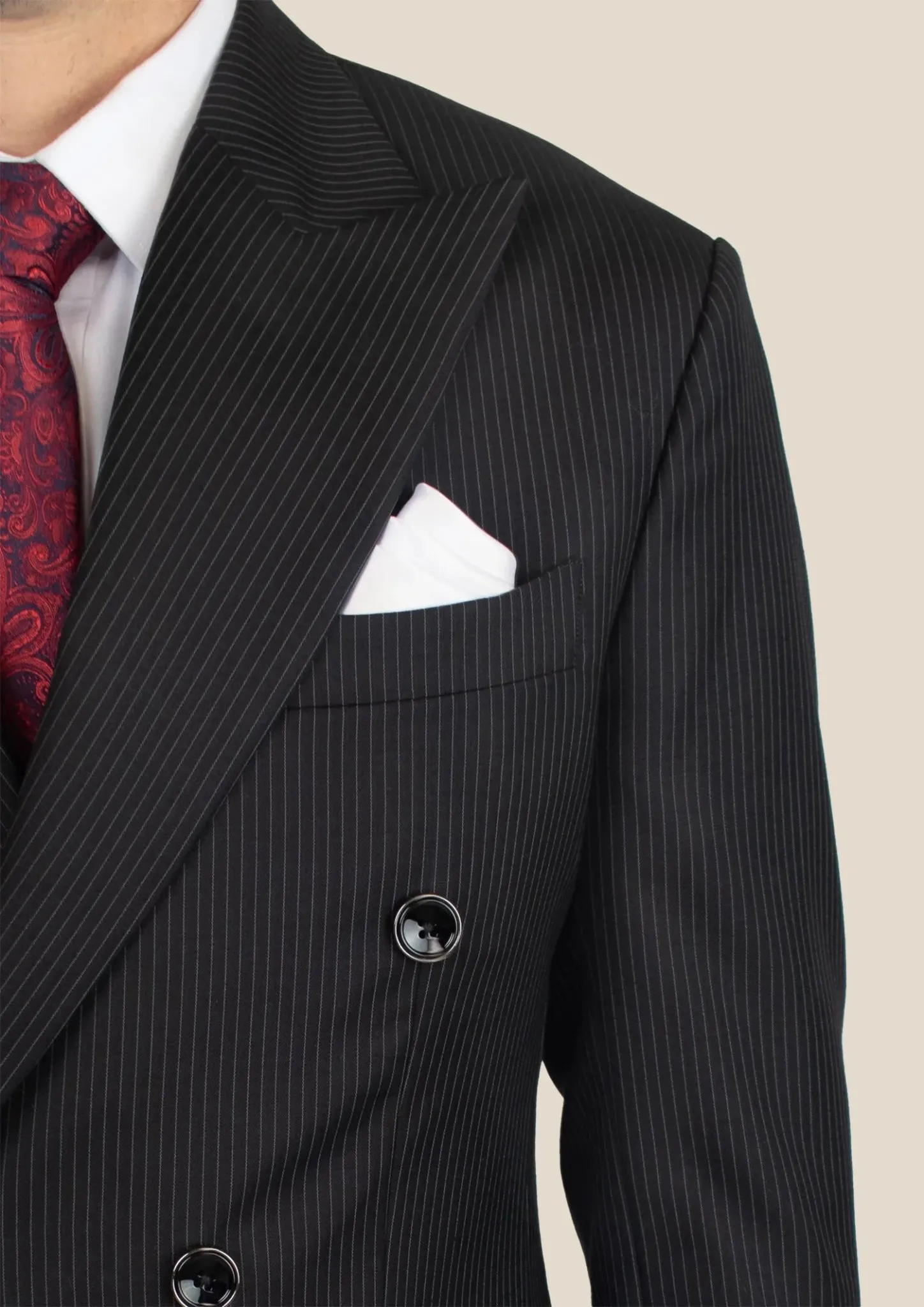 Waverly Black Pinstripe Suit